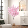 6.5 FT tall artificial cherry blossom tree with 900 pink flowers, ideal for creating a romantic indoor ambiance.