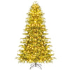 Artificial Christmas tree with warm white LED lights, featuring PVC mixed branch tips for festive decoration and easy.