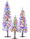 Artificial Christmas Tree Set of 3 with Snow-flocked Branch Tips