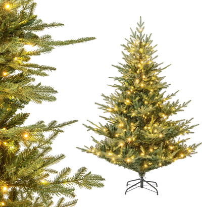 Costway 6/7' Artificial Christmas Tree Warm White LED 75101991 New