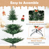 6-foot artificial Christmas tree with realistic branch tips, warm white LED lights, and easy hinged assembly for.