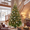 9-foot artificial Christmas tree featuring 3000 branch tips and dual-color LED lights for a festive holiday atmosphere.