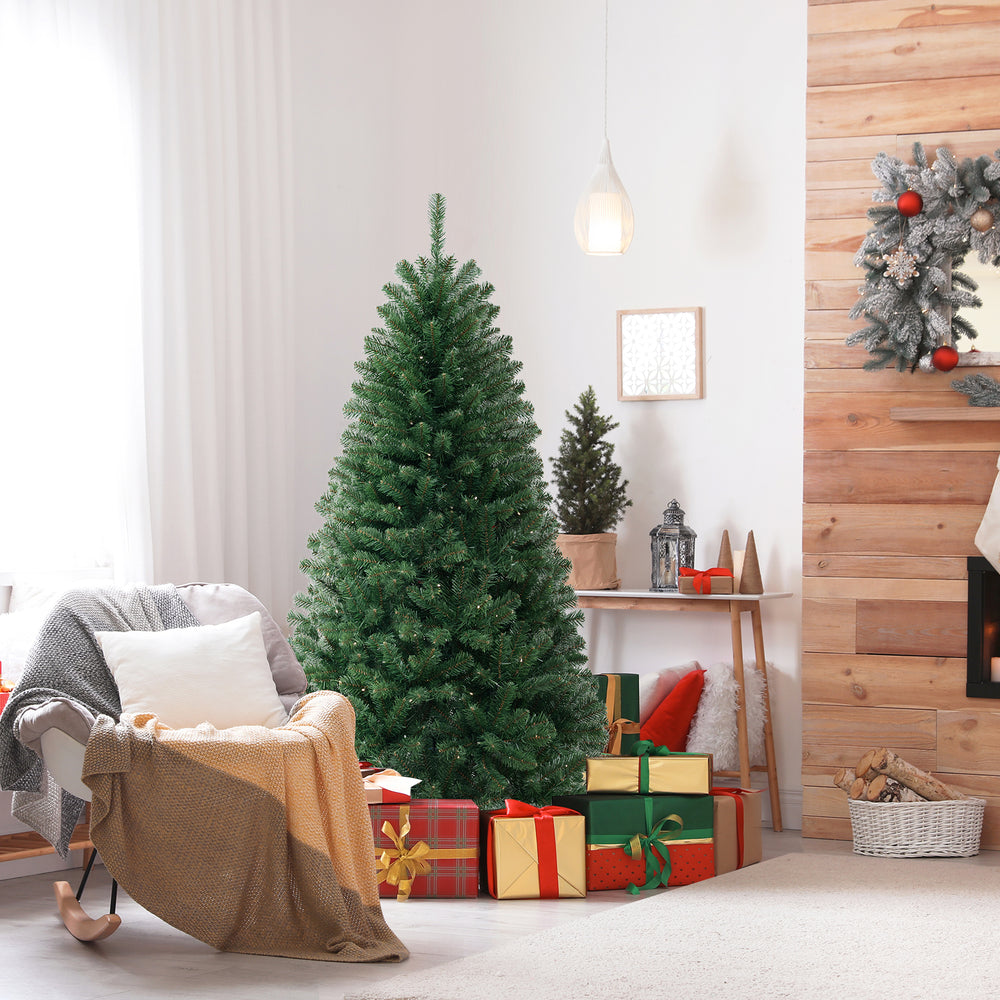 6/7/8 FT Artificial Christmas Tree with 568/830/1182 Branch Tips and 200/250/400 Warm White LED Lights-M - Gallery View 1 of 10