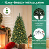 6 FT artificial Christmas tree with 568 branch tips, warm white LED lights, and hinged structure for easy setup.