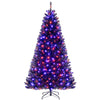 7 ft artificial Christmas tree with vibrant orange and purple lights, featuring 6 lighting modes and spooky sounds for.