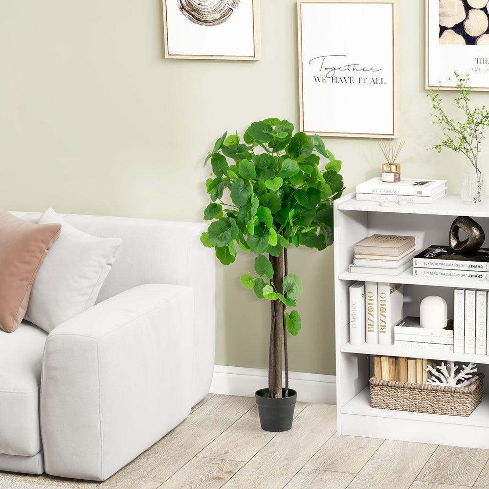 44-inch artificial crabapple tree with adjustable branches, featuring a realistic wood trunk and vibrant faux leaves.