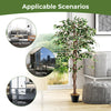 Tall artificial ficus tree with 1008 leaves in a nursery pot, perfect for home, office, or balcony decor.