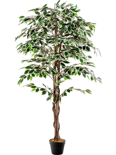 Costway Tall Artificial Ficus Tree Faux Indoor Plant 81592364 New