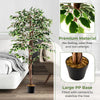 Tall artificial ficus tree with 1008 leaves and a large PP base, perfect for home or office decor without maintenance.