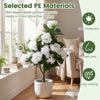 Artificial hydrangea tree with 11 white flowers and 88 leaves, perfect for home decor without maintenance.