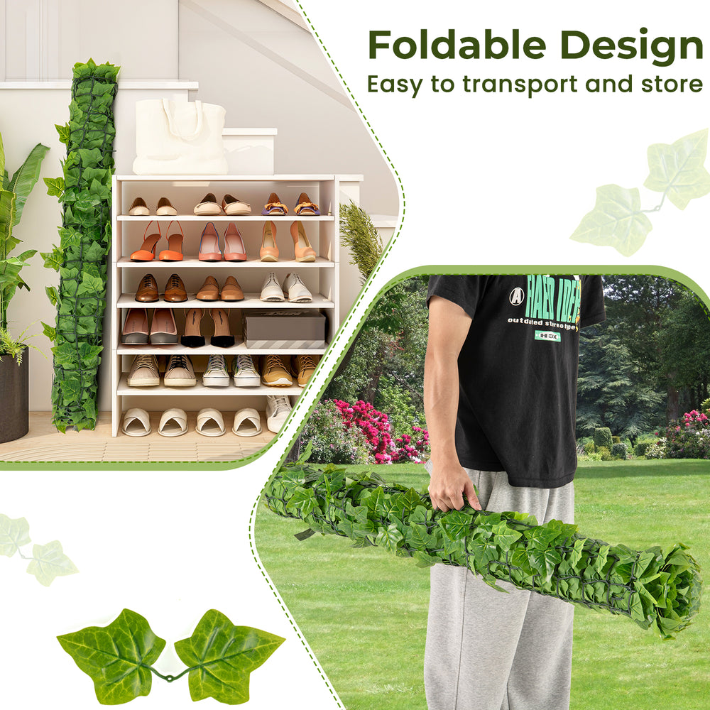 Artificial ivy privacy fence, 120 x 40 inches, foldable design for easy transport and storage, ideal for indoor and.