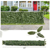 Artificial lily leaf privacy fence measuring 120" x 40", made of durable polyester for garden and balcony decoration.