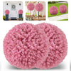 Close-up of a 17.5-inch faux pink eucalyptus decorative ball showcasing vibrant 7-layer leaves, ideal for any outdoor.