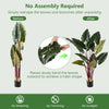 Artificial Rainbow Taro Tree with 11 large faux leaves, 63" tall, no assembly, ideal for home or office decor.