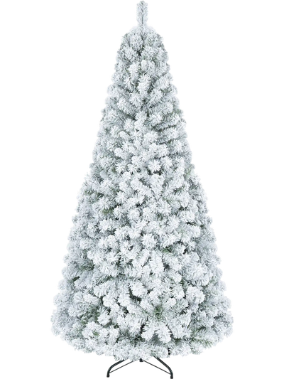 Costway Artificial Snow-Flocked Pre-Lit Spruce Christmas Tree Branch Tips 92313536 New