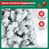 Snow-flocked 6 ft artificial Christmas tree with 600 branch tips for a full appearance, perfect for indoor holiday decor.
