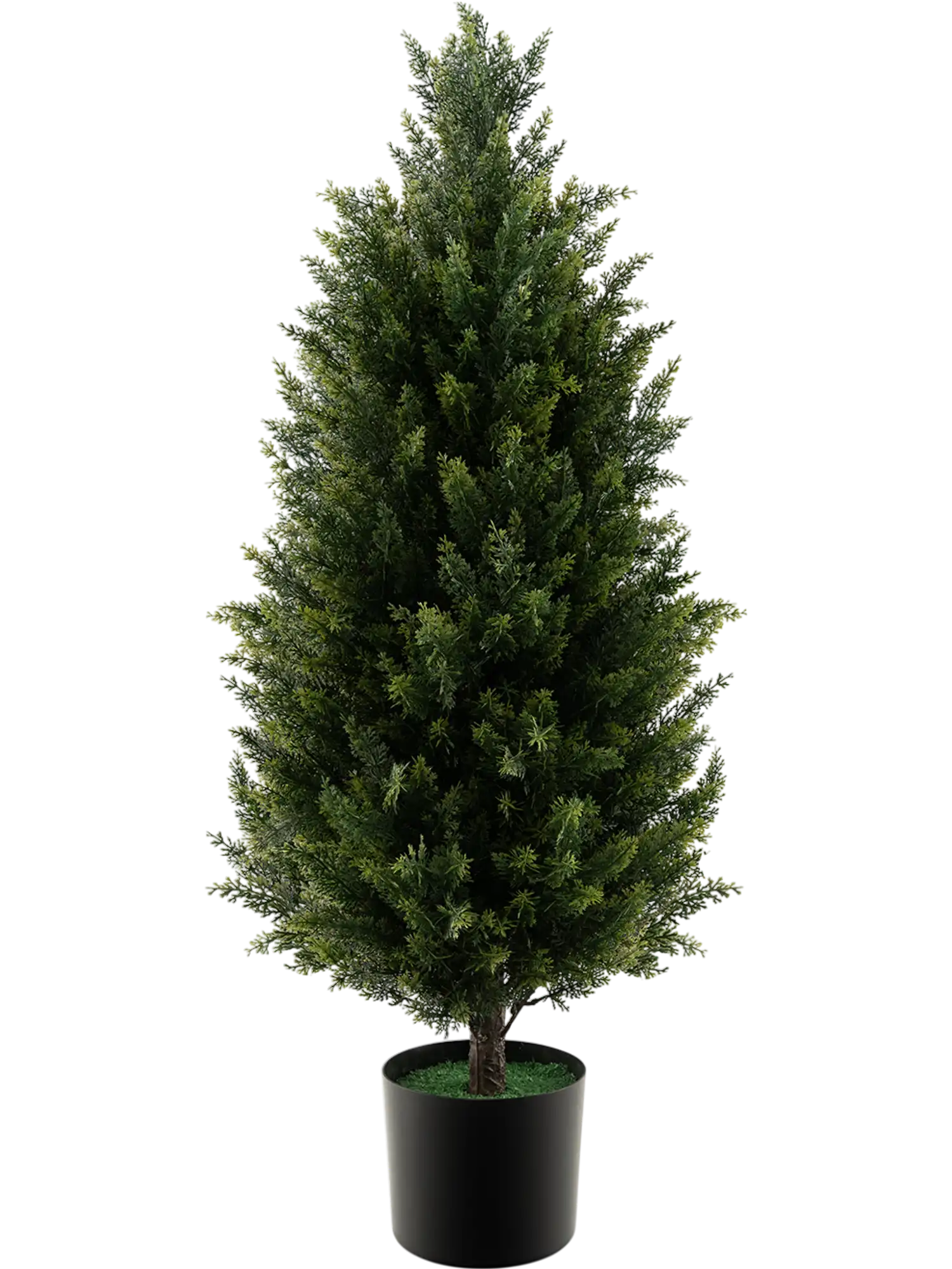 Costway 3' Artificial Topiary Cedar Tree w/ Cement Plastic Pot & Realistic Moss 59326871 New