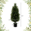 3 feet artificial topiary cedar tree with dense cypress leaves and cement plastic pot, perfect for home decor.
