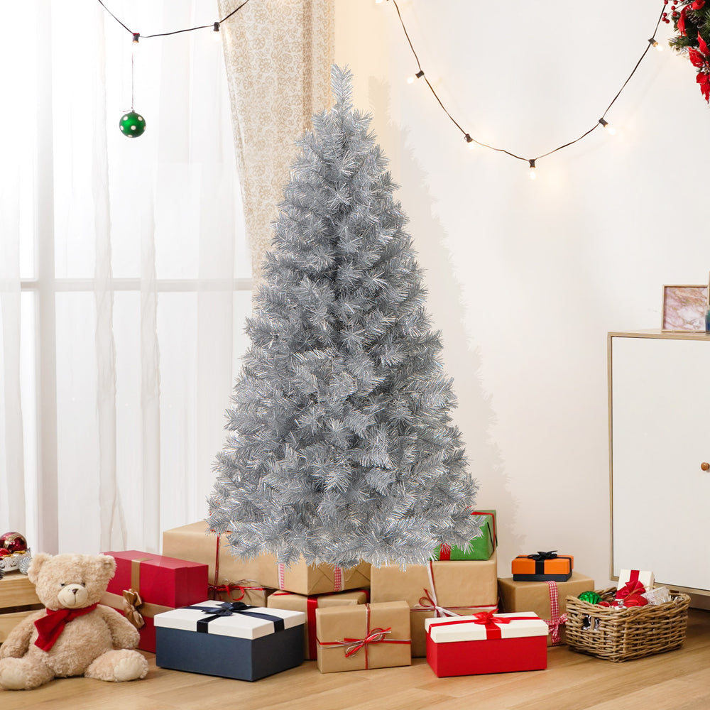 Artificial Xmas Tree with Branch Tips and Warm White LED Lights-5FT - Gallery View 1 of 10