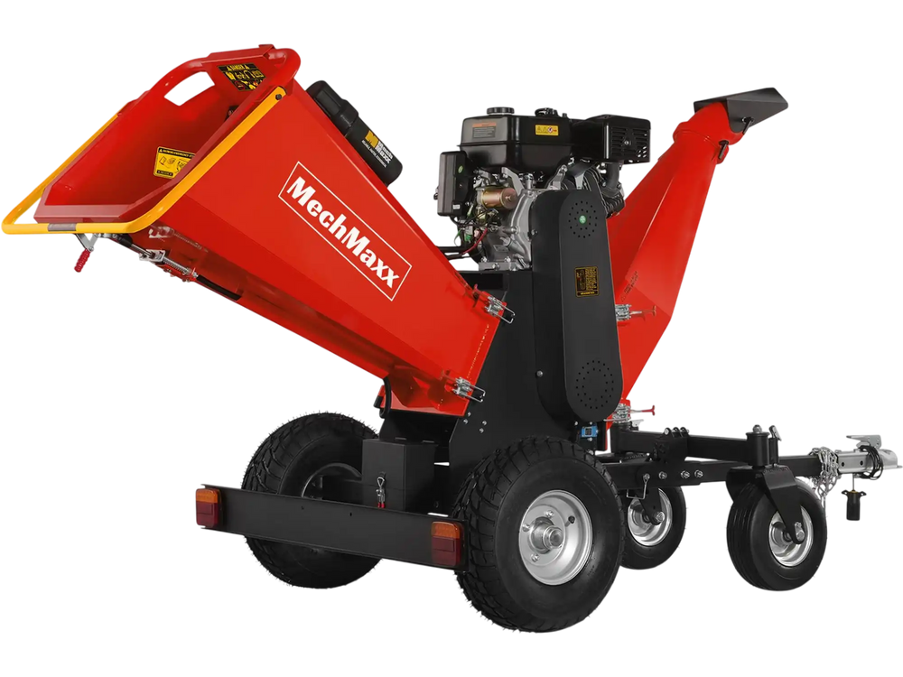 6 inch ZONSEN E-Start 459cc 15hp Gas Powered 4 - Wheel Drum Wood Chipper with Taillight ,  B150