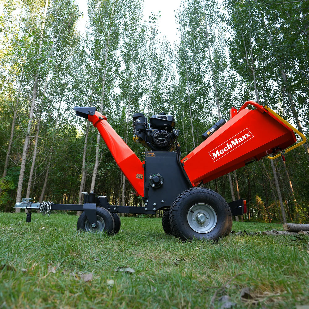 6 inch KOHLER E-Start 429cc 14HP Gas Powered 4 - Wheel Drum Wood Chipper with Taillight ,  B150