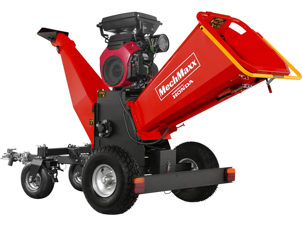 8 inch HONDA E-Start 688cc 22hp Gas Powered 4 - Wheel Drum Wood Chipper with Taillight ,  B200