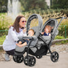 Costway Baby Stroller Foldable 2 Seat Max 33 lbs. 5 Point Safety Belt Gray or Black New