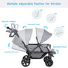 Costway Baby Stroller Foldable 2 Seat Max 33 lbs. 5 Point Safety Belt Gray or Black New