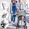 Costway Baby Stroller Foldable 2 Seat Max 33 lbs. 5 Point Safety Belt Gray or Black New