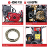 Simpson BB65106 Big Brute Pressure Washer Hot Water 4000 PSI 4 GPM Honda GX390 Electric Start New