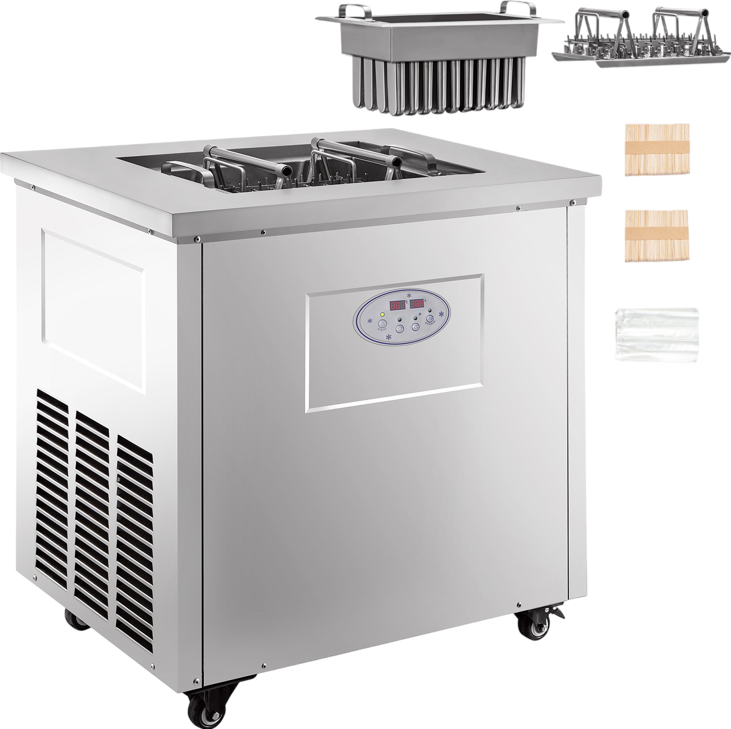 Vevor Popsicle Machine 1250W Commercial Stainless Steel 40 PCS Set Makes 3000 Pops/Day New