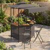 BBQ Gazebo Canopy with 4 Slatted Metal Shelves 6 Hanging Hooks and 2-Row Glass Holders-Black - Gallery View 1 of 11