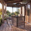 BBQ gazebo canopy with heat-resistant tabletop, 4 metal shelves, and 6 hooks for convenient outdoor cooking organization.