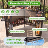 Practical BBQ gazebo canopy features a heat-resistant tabletop, 4 slatted metal shelves, and 6 hanging hooks for outdoor cooking.