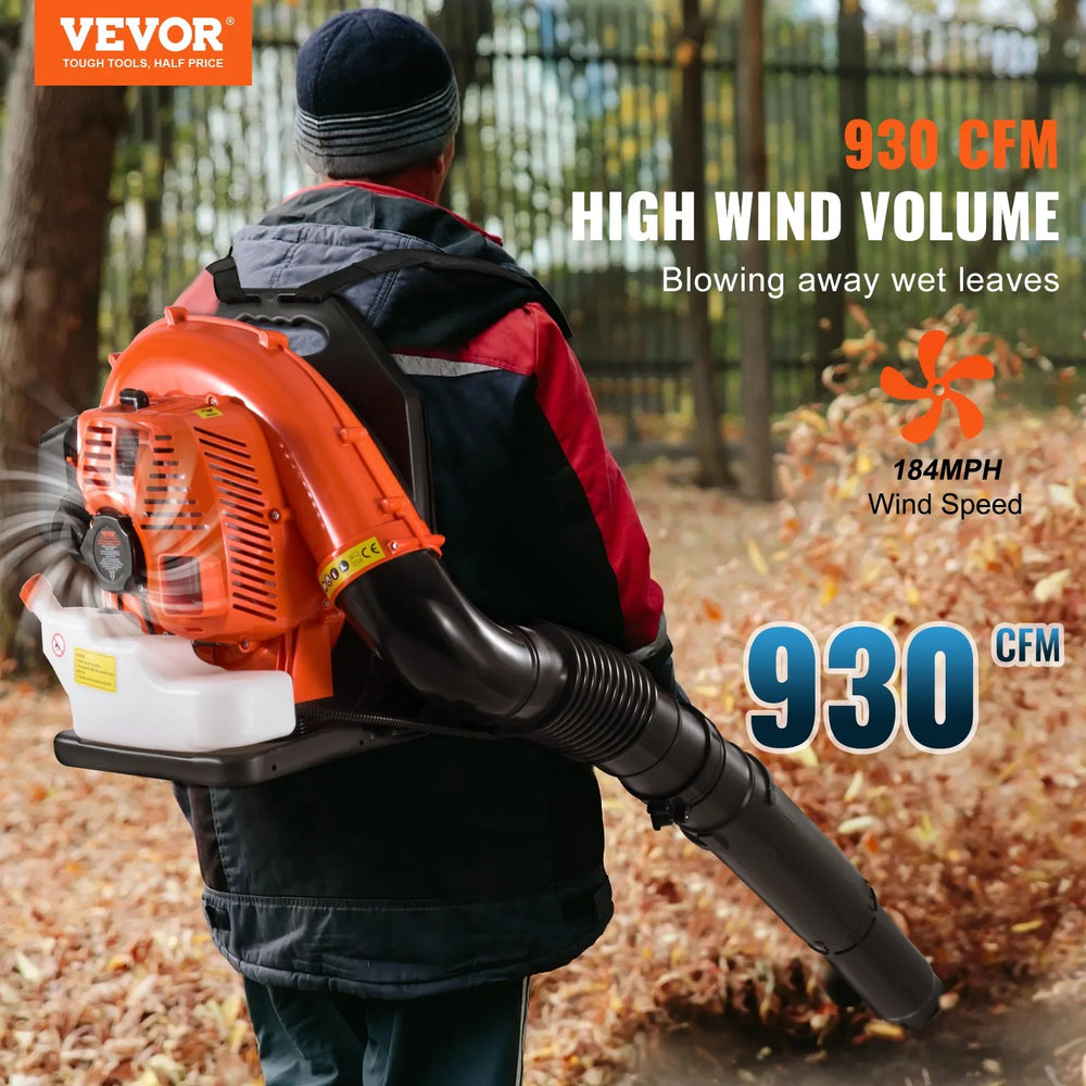 Vevor Backpack Leaf Blower 79cc 2-Cycle with 3L Fuel Tank 930CFM 184 MPH New