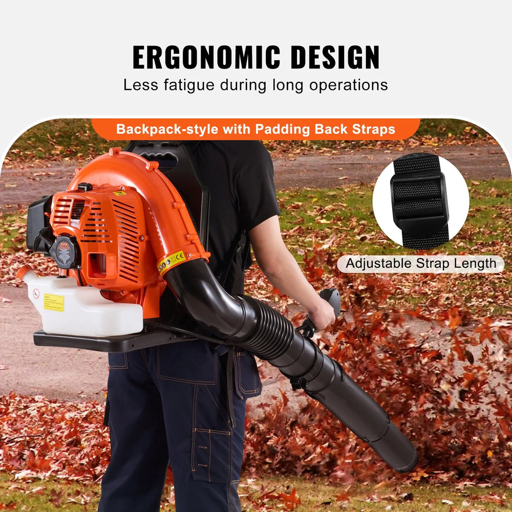 Vevor Backpack Leaf Blower 79cc 2-Cycle with 3L Fuel Tank 930CFM 184 MPH New