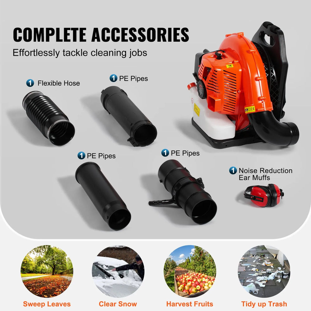 Vevor Backpack Leaf Blower 79cc 2-Cycle with 3L Fuel Tank 930CFM 184 MPH New