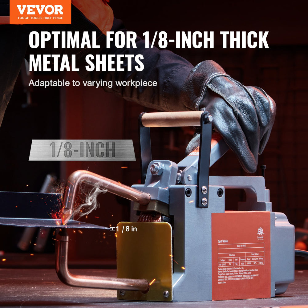Vevor Spot Welder 1/8" Portable Handheld Welding Gun with 1.5KVA Input for Aluminum and Carbon Steel New