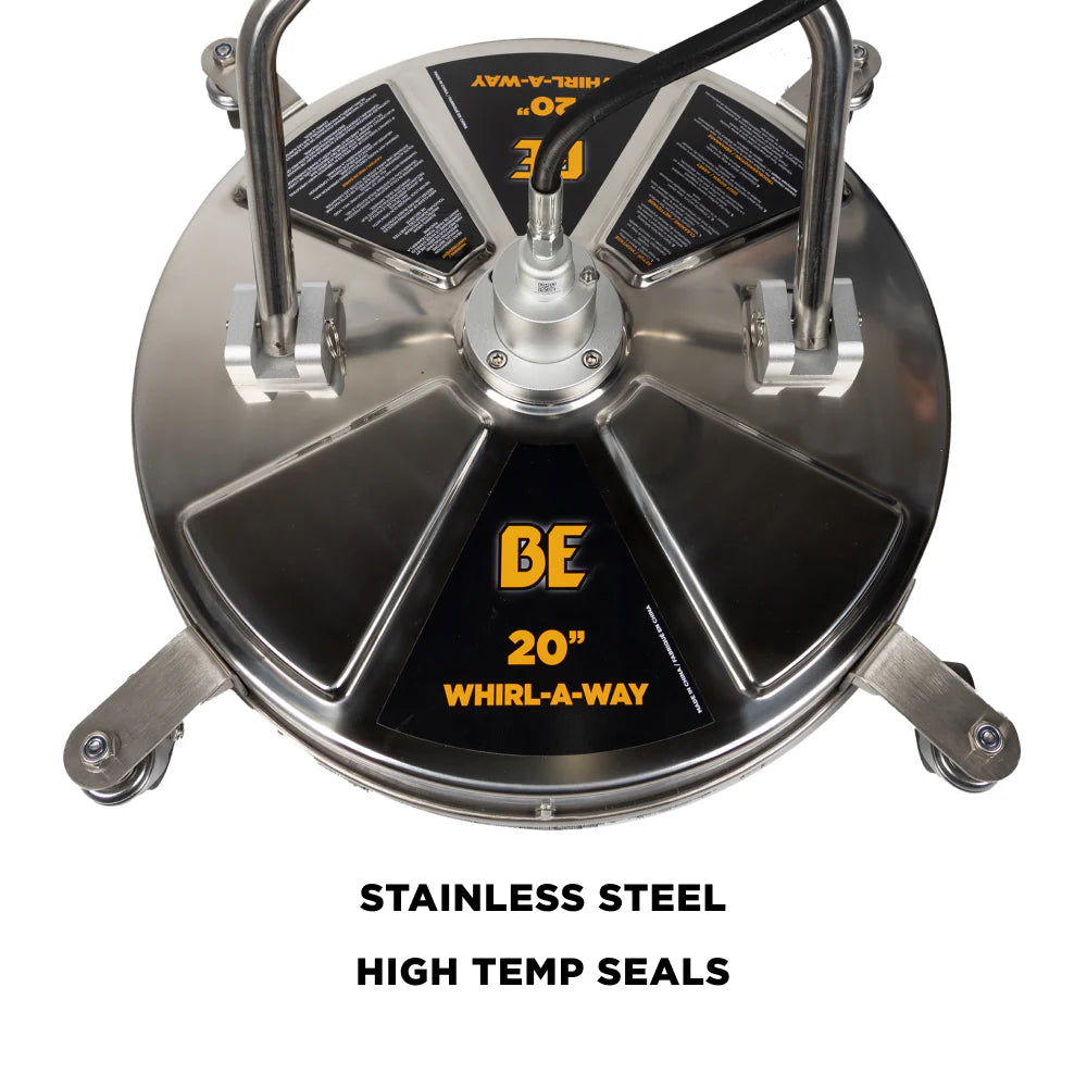 BE Whirl-A-Way Surface Cleaner 20" Stainless Steel 8 GPM 4000 PSI 180°F New