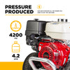 BE Pressure Washer Cold Water 4,200 PSI 4.2 GPM Honda GX390 Engine Steel Frame B4213HACS New