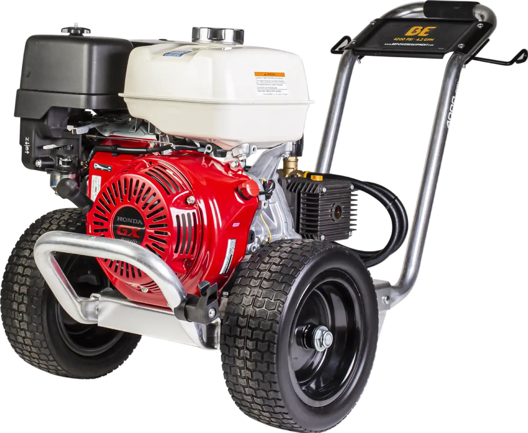 BE Pressure Washer Cold Water 4,200 PSI 4.2 GPM Honda GX390 Engine Steel Frame B4213HACS New