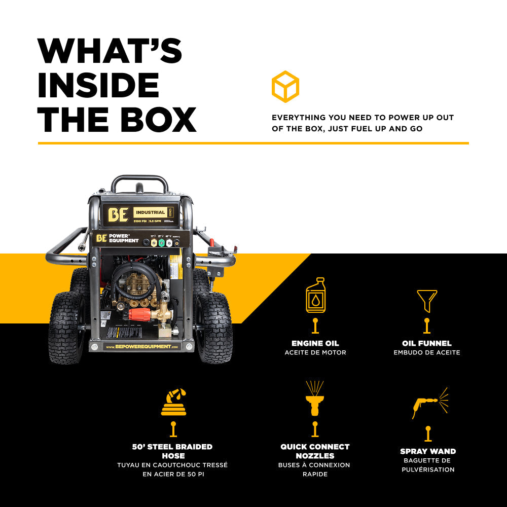 5,100 PSI 5.0 GPM Cold Water Gas Pressure Washer - B5024HEBAS