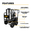 BE Pressure Washer Hot Water Triplex Pump 2700 PSI 2.8 GPM Honda GX200 Engine New