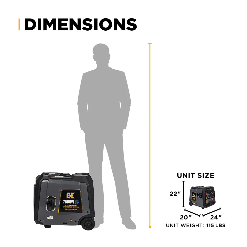 BE 6000W/7500W Digital Inverter Generator Dual-Fuel Gas Propane Powerease Engine Electric Start New