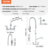 Vevor Pre Rinse Faucet 47" Commercial Wall Mount 12" Swing Spout 8" Center Pull Down Spray Head Brass New