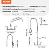 Vevor Pre Rinse Faucet 36" Commercial Wall Mount 12" Swing Spout 8" Center Pull Down Spray Head Brass New
