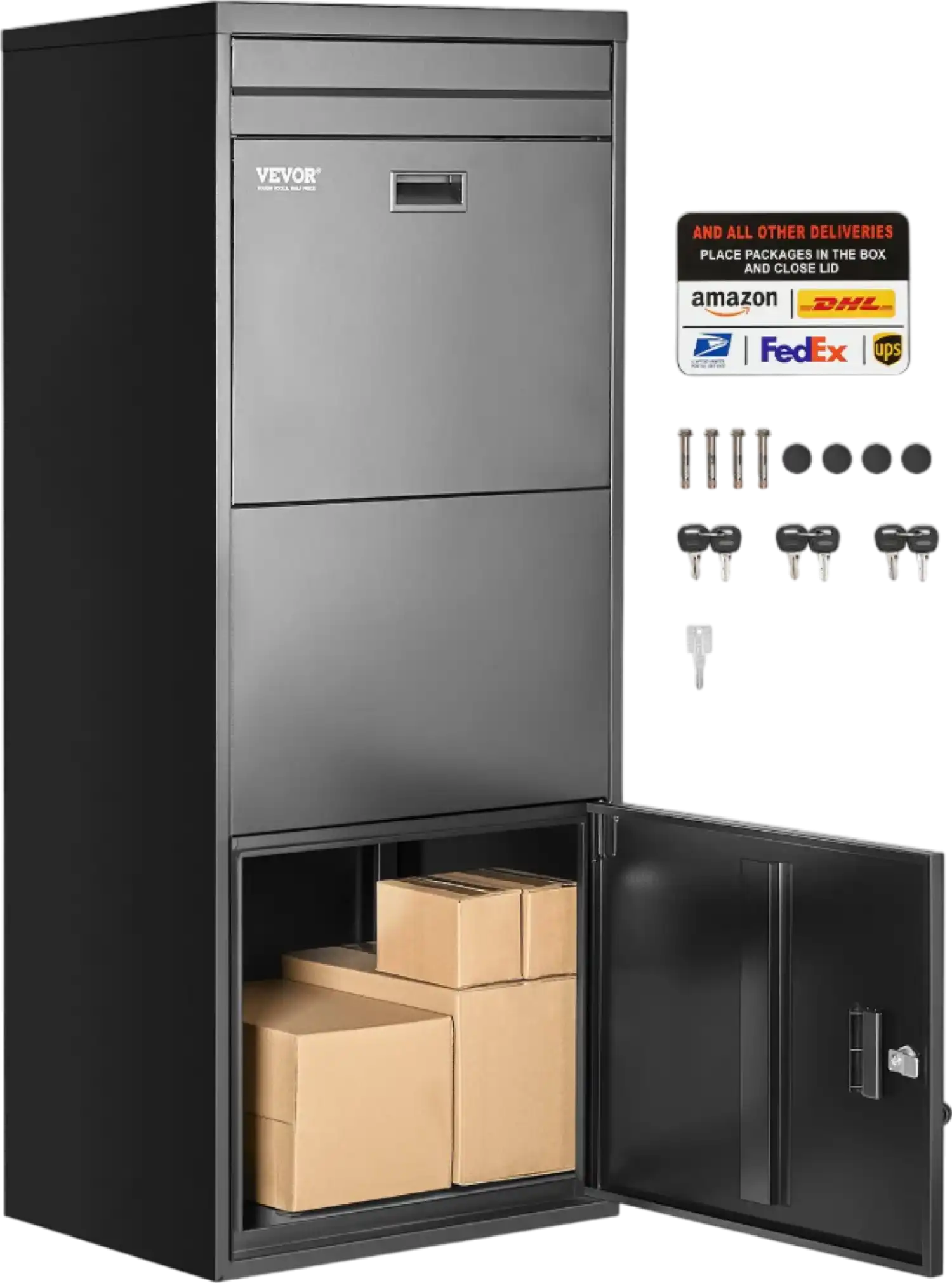 Vevor Lockable Outdoor Package Delivery Box 47.2