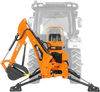 8' Tractor Backhoe Attachment with Mechanical Thumb,  15" Bucket,  ISO/SAE Switchable Controls,  Self-Contained Hydraulic System,  3 Point Hitch Cat.1 & 2,  20-100 HP,  BH760M
