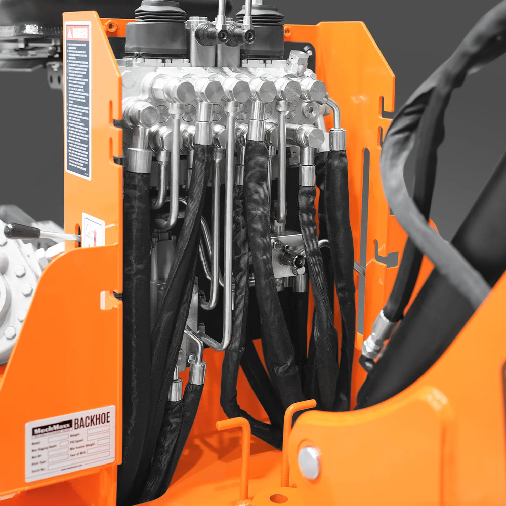 8' Tractor Backhoe Attachment with Hydraulic Thumb,  15" Bucket,  ISO/SAE Switchable Controls,  Self-Contained Hydraulic System,  3 Point Hitch Cat.1 & 2,  20-100 HP,  BH760H