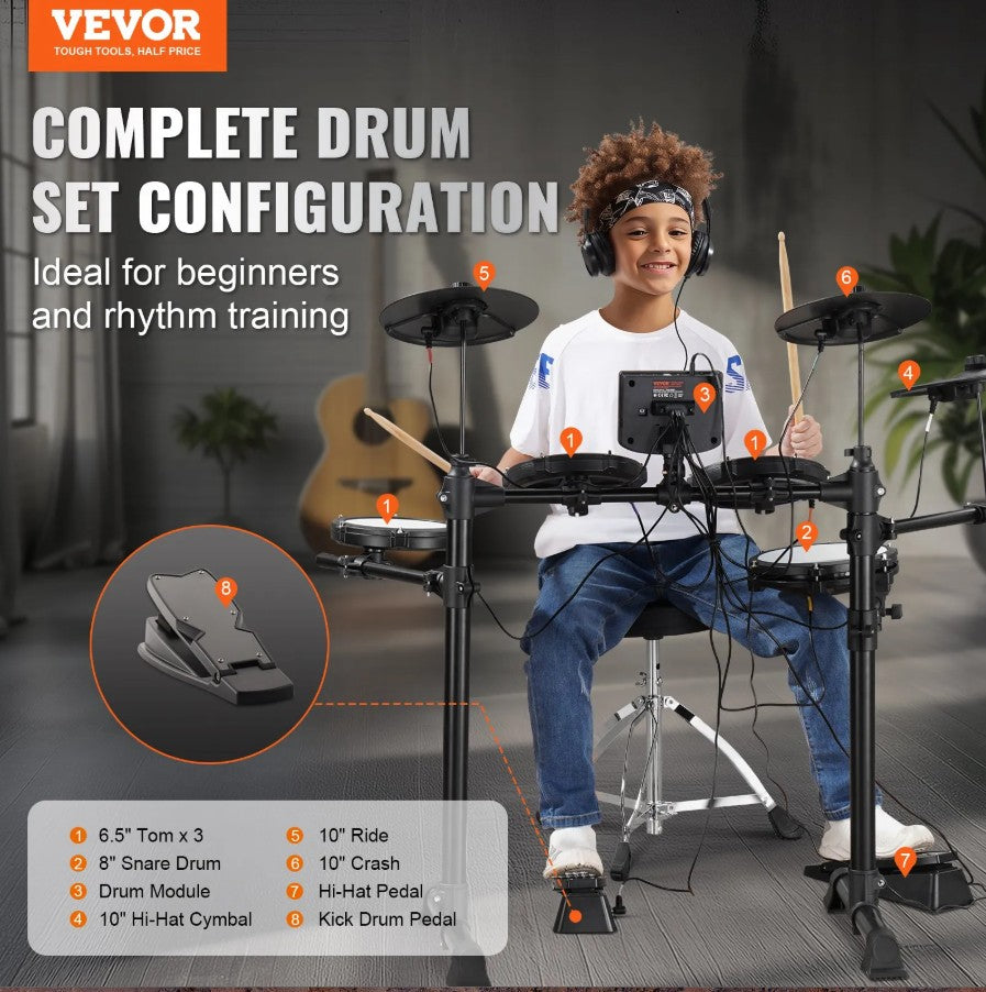 Vevor Electronic Drum Kit with 150 Sounds and Full Beginner Setup New